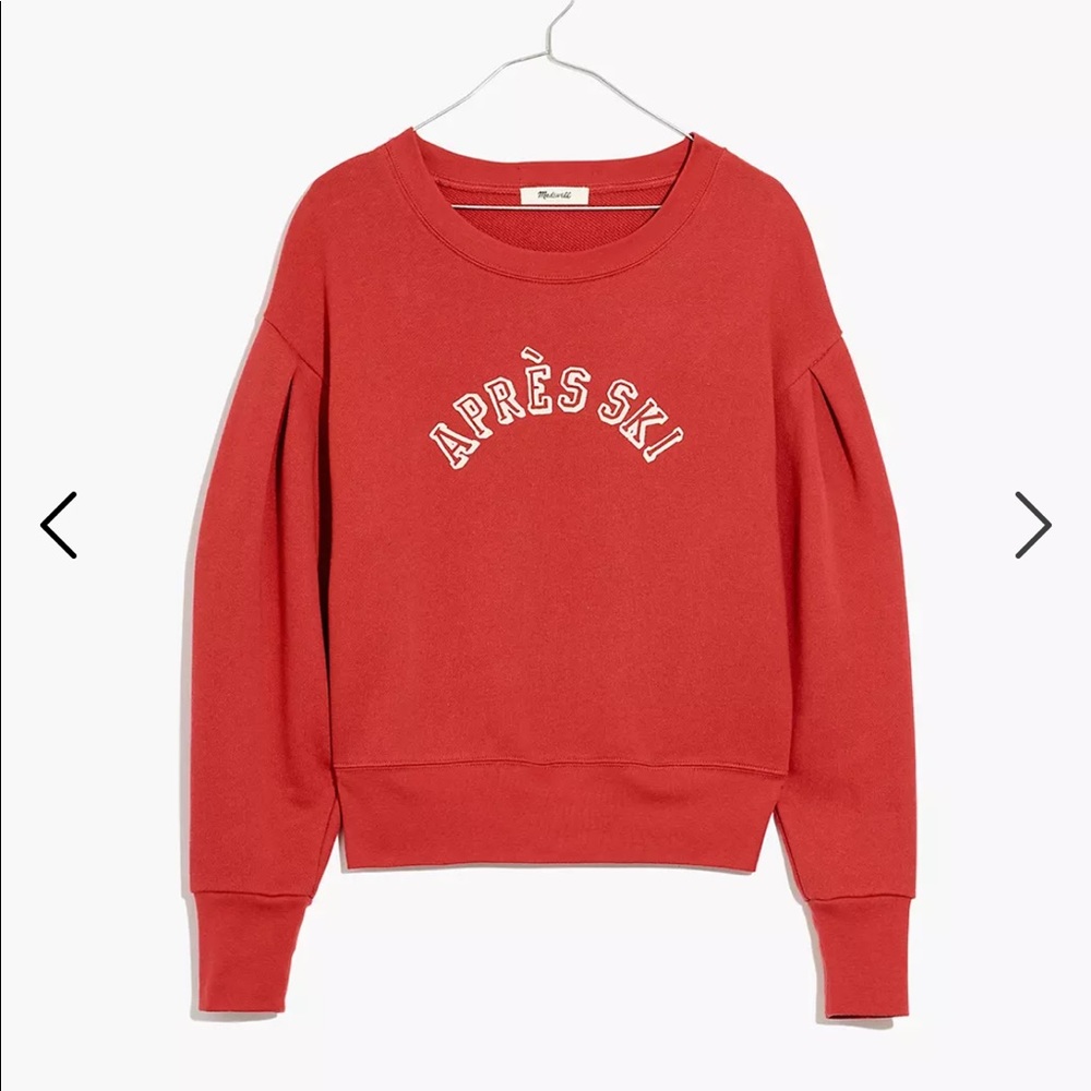 NWOT Mile(s)xMadewell Après Ski Pleat-Sleeve sweatshirt